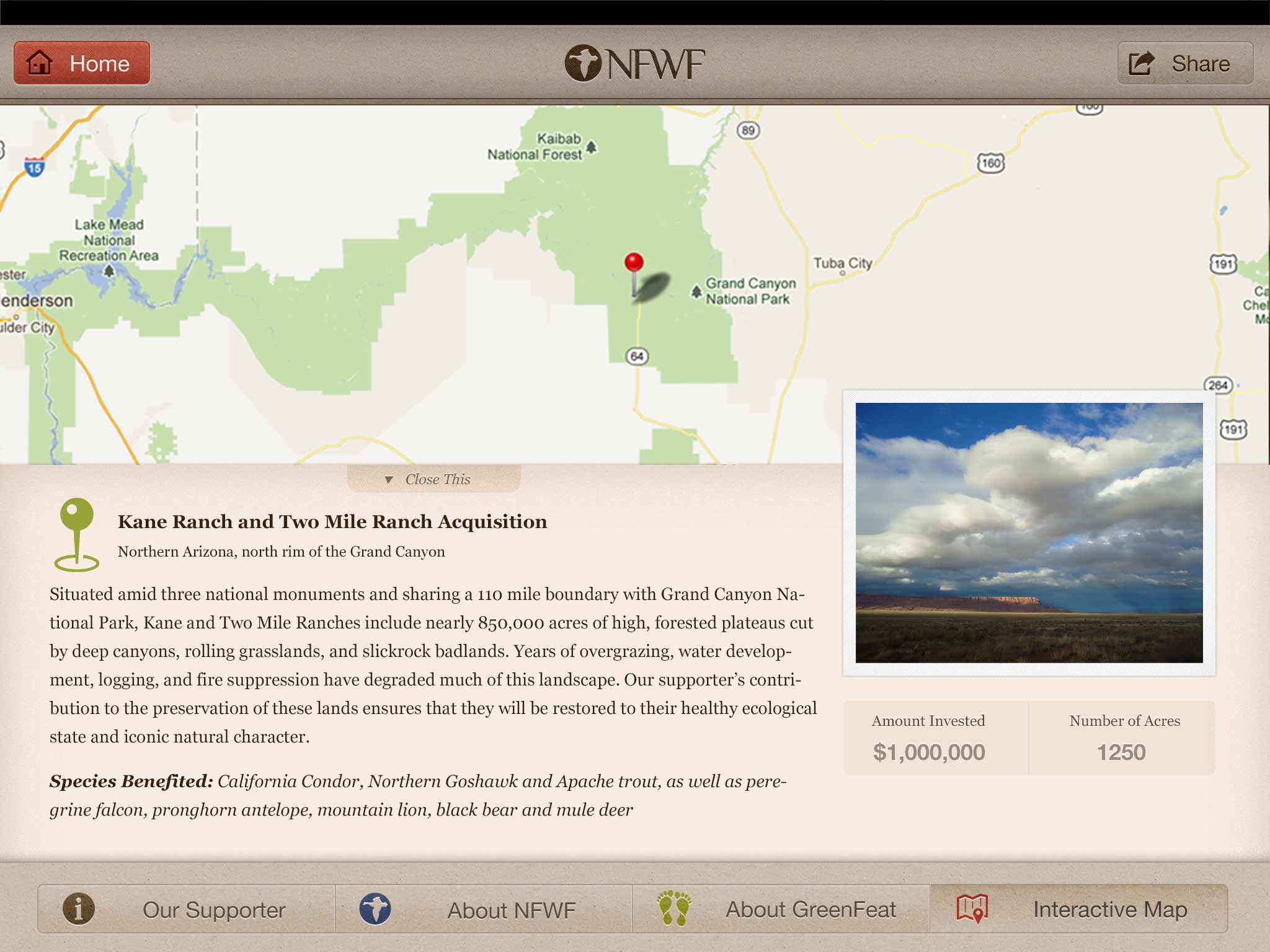 Screenshot: Park Information